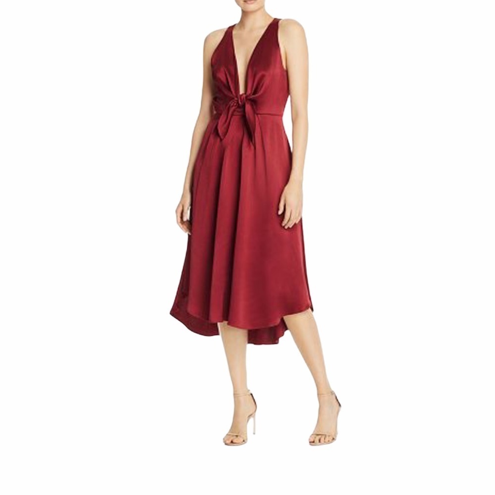 Joie - Kataniya Plunging Tie-Front Cocktail Dress